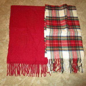 Two Soft Red Scarfs